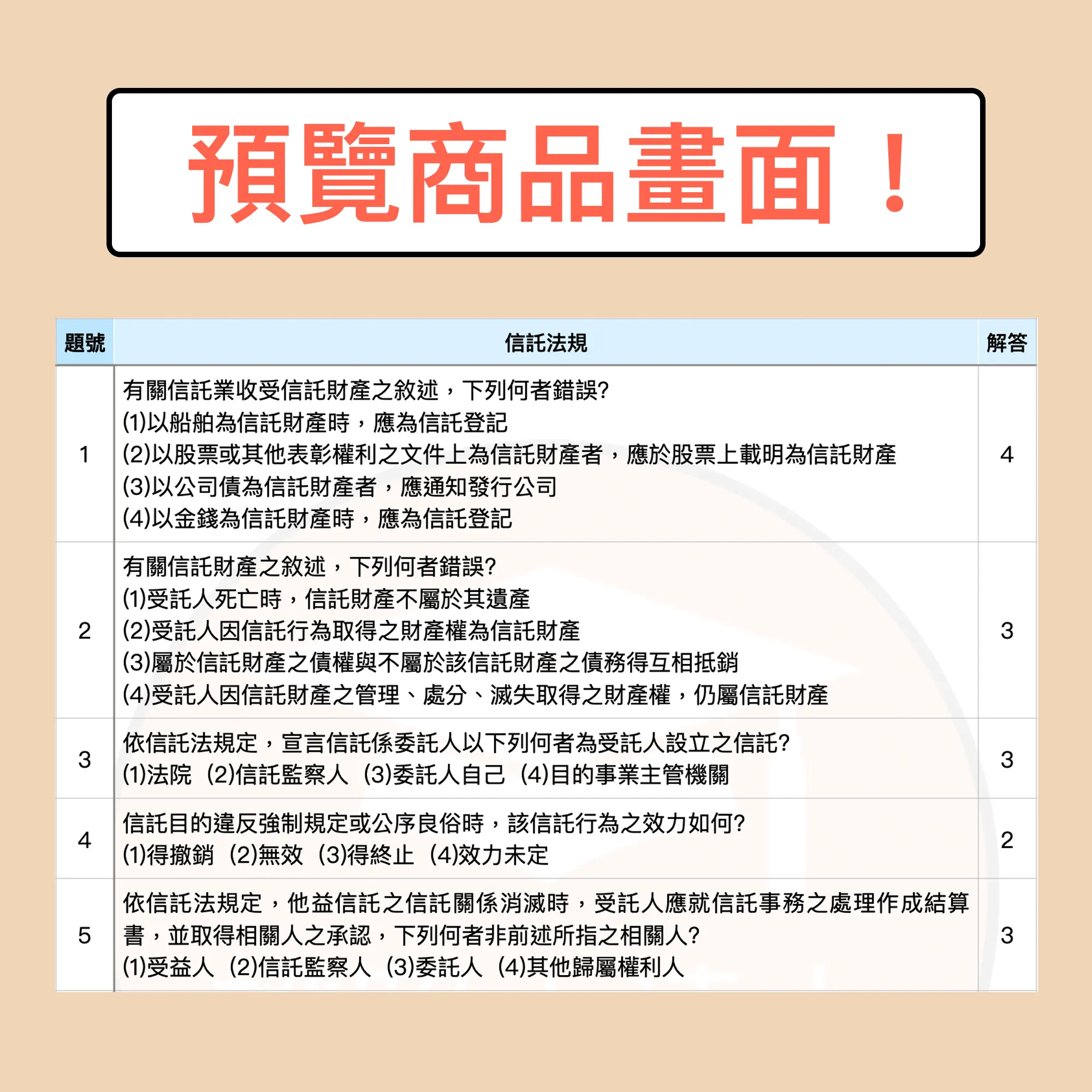 信託業業務人員信託業務專業測驗電子檔精選題庫（PDF 檔案） - additional image