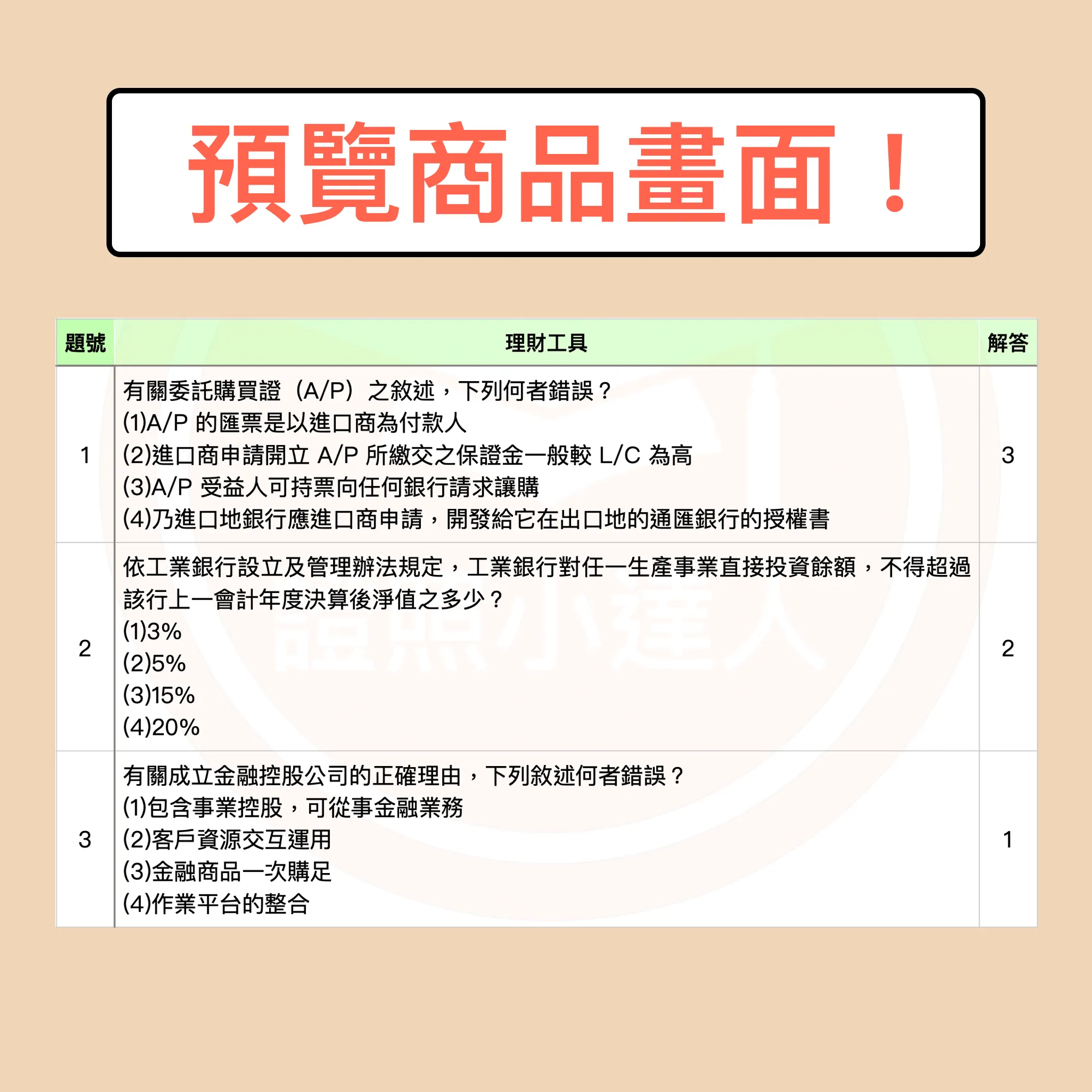 理財規劃人員專業能力測驗電子檔精選題庫（PDF 檔案） - additional image